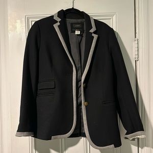 J.crew black blazer with grey piping size 8